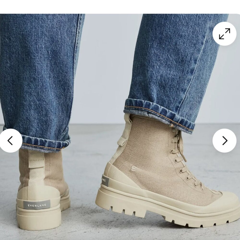 Everlane The Canvas Utility Boots in Light Khaki Women's 8.5